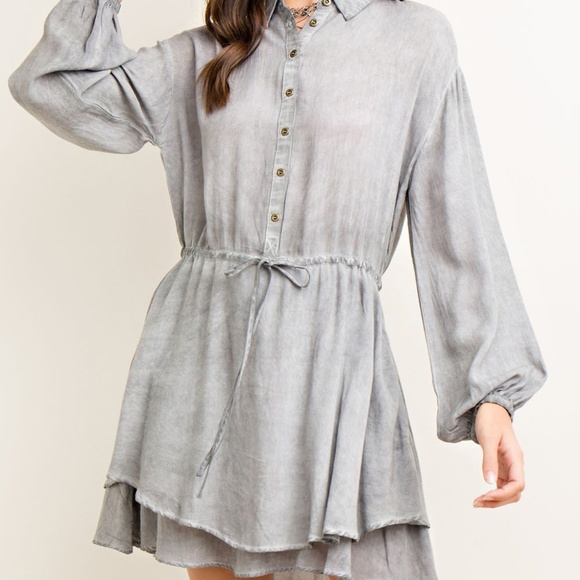 The Perfect Drawstring Grey Dress - Picture 2 of 5